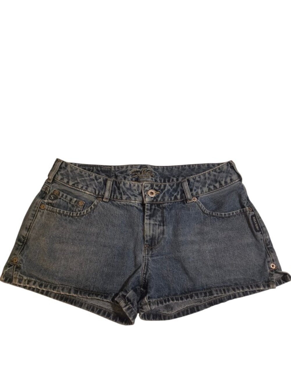 Silver Jeans Co Women's Micro Low-Rise Y2K Retro Jean Shorts Sz 32 - Picture 2 of 11